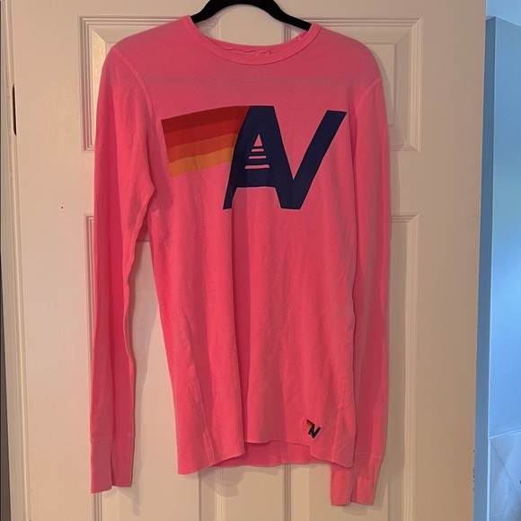 EUC Aviator Nation Long Sleeve Thermal - Pink - Picture 1 of 2